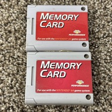 Lot of 2  Nintendo 64 Memory Card Pak Performance TESTED N64