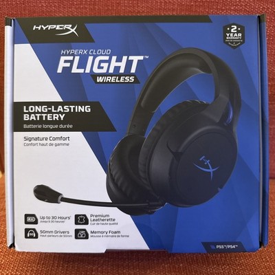 HyperX Cloud Flight Wireless Headphones Headset Black/Blue PS5 PS4 Gaming NEW