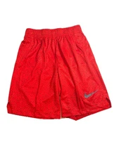 NIKE Boys Basketball Shorts - JUST DO IT - All Over Print -Red - Sz Youth Medium