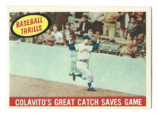 ROCKY COLAVITO'S GREAT CATCH SAVES GAME 1959 Topps Baseball # 462 Indians Ex + 