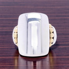 ESTATE VINTAGE STERLING SILVER 18K GOLD BEAD DESIGNER CAVIAR RING SIZE 7 #8031 — photo 1