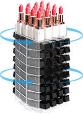 Soporte organizador de lápiz labial giratorio 360 acrílico transparente Lazy Susan Make