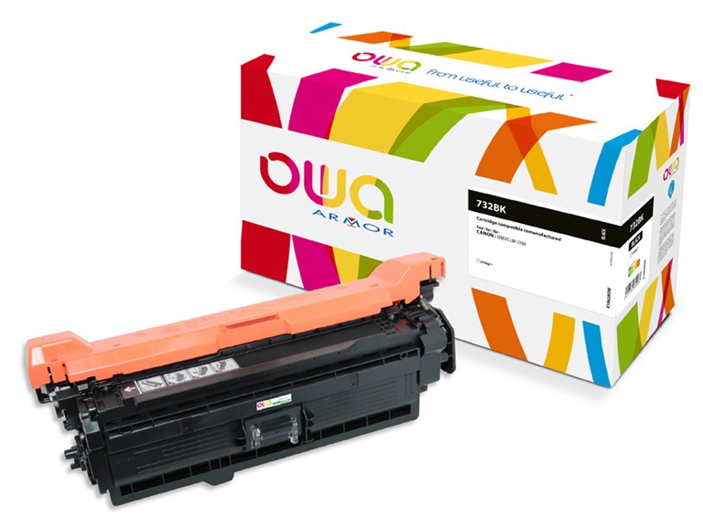 Toner laser noir compatible Canon 732BK pour impressions à la maison et télétravail