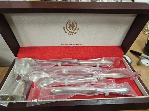 #5152 REED & BARTON Sterling Silver Bar Set (14 Karat Club Of NY 5pc  NEW SEALED
