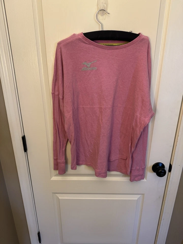 Camisa Mizuno DryLite Para Hombre XL Roja Manga Larga Cuello Redondo Rendimiento Manga Larga Foto 3 de 4