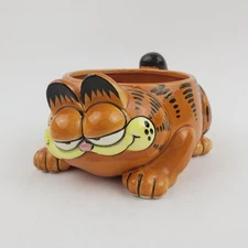 RARE Vintage Enesco Garfield Ceramic Planter Flower Pot 1978 Full Body Mug Bowl