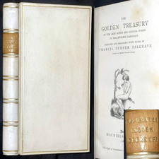 1878 GOLDEN TREASURY PALGRAVE FINE VELLUM ANTHOLOGY FAMOUS AUTHORS POEM POETRY
