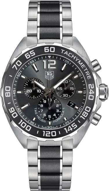 Tag Heuer Formula 1 CAZ1111 Grey Dial Ceramic Stainless Steel 42mm Men's Watch