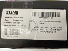 ZLINE Autograph Ed Bliss Bath Faucet-Matte Black-BLS-BF-MB-No Blemishes-New