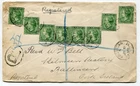 St Vincent 1899 ½d SG47/a x8 on envelope registered Kingstown to Ireland [179]