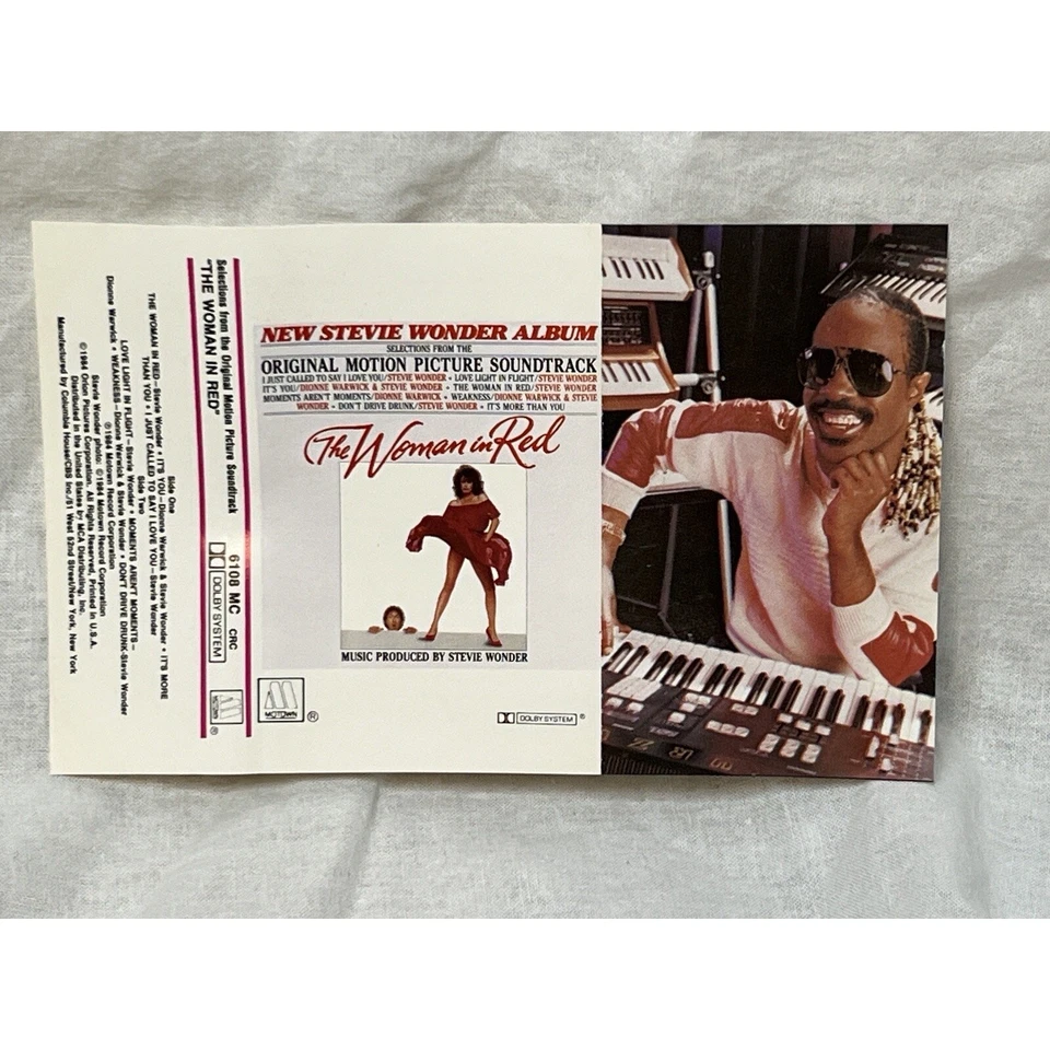 The Woman In Red Soundtrack Stevie Wonder VTG 1984 Cassette Tape Motown Records Foto 3 de 4