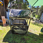Vintage Gondola Lift Cabin Shell Body w/ Windows, Black/Green Paint — photo 1