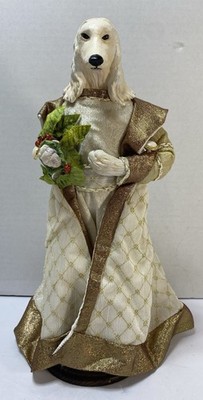 Saluki Dog Doll Ceramic & Fabric Christmas 13''
