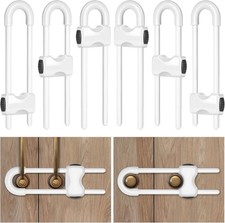 Cabinet Locks Baby Proofing,Child Proof Cabinet Locks,6 Pack Adjustable U Shaped