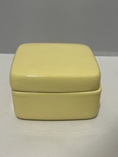 VTG Haeger Pottery Yellow Square Box with Lid...