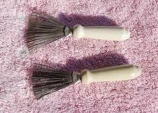 2 Vintage Fuller Brush Hair Brush Cleaning Tools ~Metal Rakes with Wood Handle
