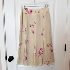 Rena Rowan Womens Vintage Silk Pleated Midi S...