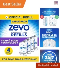 Insect Trap Refill Plastic 4 Count Indoor Fly Gnat House Fruit Trap