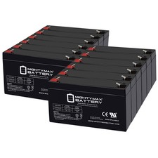 Mighty Max 6V, 9Ah, AGM, F2 Terminal, Battery Replaces Leoch DJW6-7L - 12 Pack