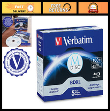 100GB BDXL Blu-Ray Discs 6X Speed - Blank Recordable Media 5-Pack Jewel Case