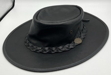 Barmah Full Grain Leather Outback Waterproof Hat Size L 1026