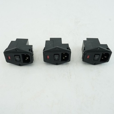 3 pc TE AMP PE0SXDHX0 Power Entry Module, Mounting Ears, DPST,Dual Voltage Sele