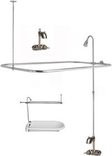 Add On Shower Set Claw foot Clawfoot Tub Code Faucet Riser Shower Rod Surround