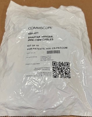 Commscope SSH-411 SnapStak Hanger 4mm 11mm Cable Bag of 10 Lot of 4-40 Total NEW