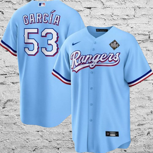 Texas Rangers - Adolis García #53 Men’s 2023 World Series Stitched Jersey BLUE . - Picture 1 of 3