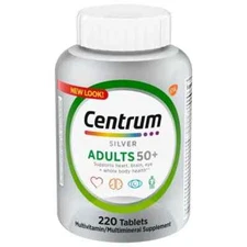Centrum Silver Adults 50+ Multivitamin & Multimineral Tablets Gluten Free 220 Ct
