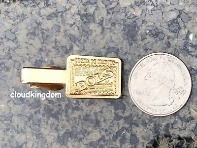 Vintage BOLS Creme De Menthe Mint Liqueur Liquor Alcohol Tie Clip  Bar Gold Tone