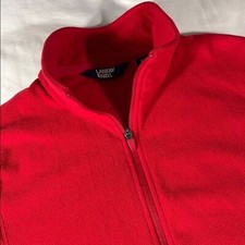 Lands' End boys bright red fleece full zip pullover jacket - size XL 18