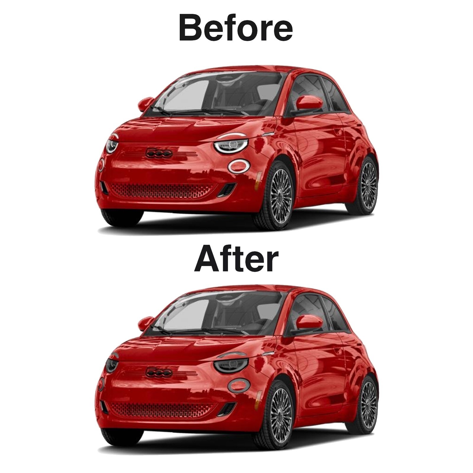 500e 25-24 Headlight Fog Light Smoke Vinyl Tint Overlay Kit