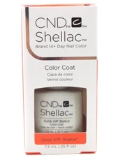 CND Shellac Soak Off Gel Polish Gold Vip Status Gold Sparkle Holiday Color 2023