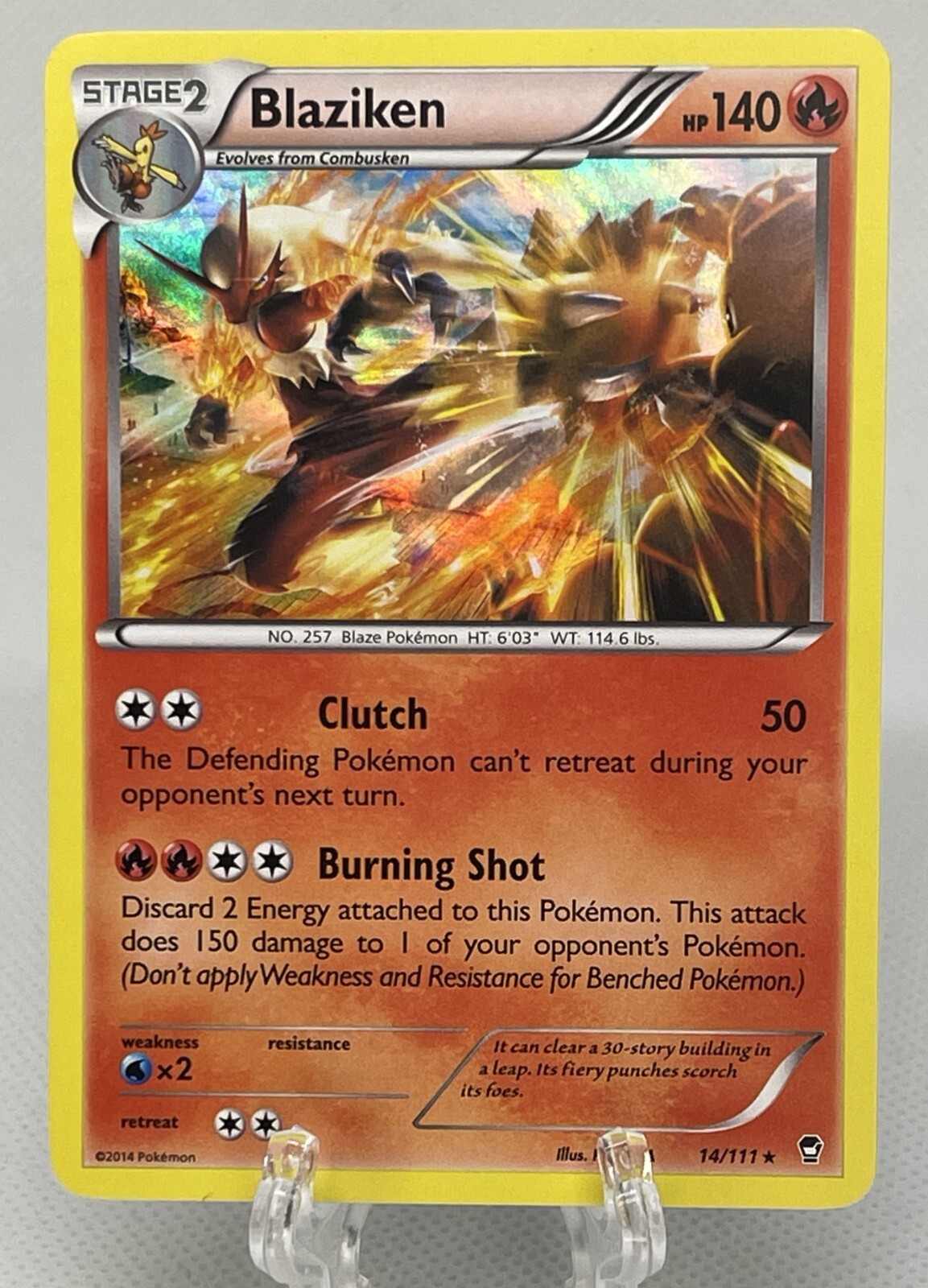 Pokémon TCG Blaziken 14/111 Holo Rare X&Y Furious Fists XY English 2015 LP