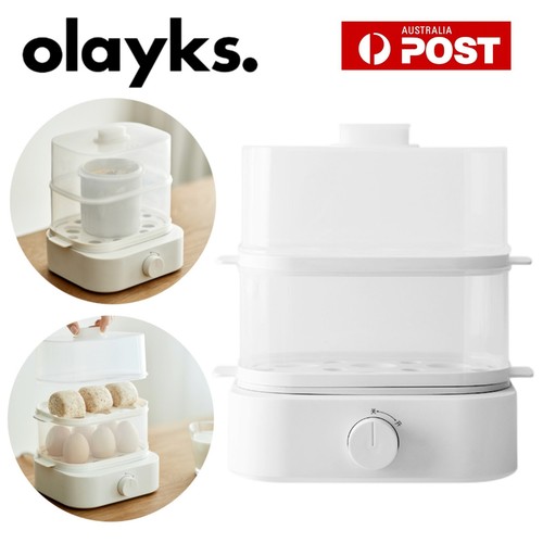 Olayks Electric Steamer Rice Vegetable Boiler Poacher Mini Soft Hard Egg Cooker eBay