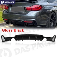 Rear Bumper Diffuser Gloss Black For 2014-2020 BMW F32 F33 F36 4 Series M Sport