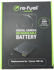 Digipower Re-Fuel Rechargeable Lithium-Ion Replacement Battery for Canon NB-6L