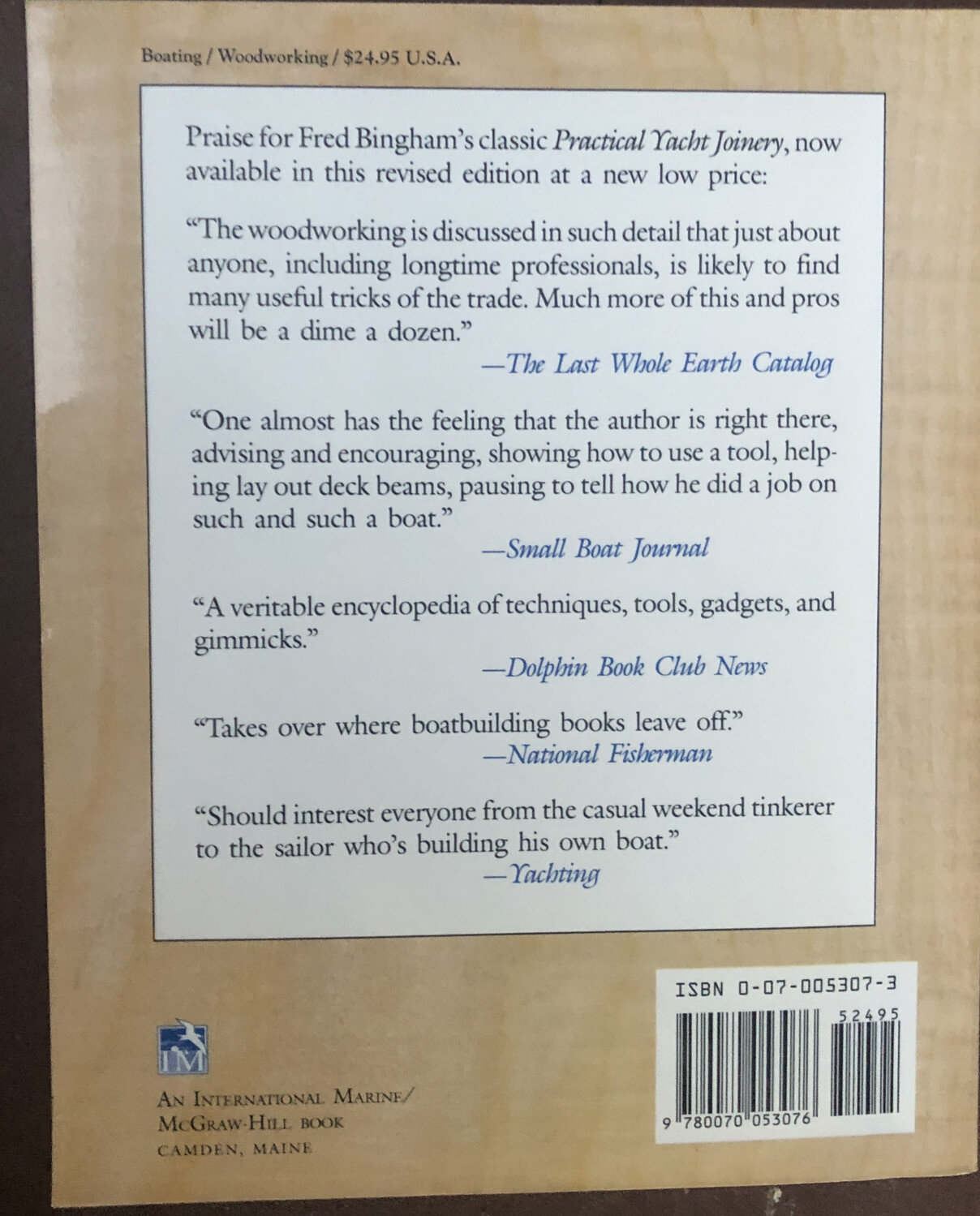 Boat Joinery and Making Simplified by Fred P. Bingham (1993