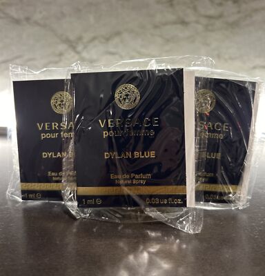 3x VERSACE Dylan Blue POUR FEMME Women Eau de Parfum Spray Sample Perfume SEALED