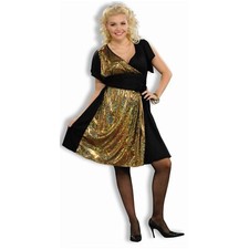 Preços baixos em Vestido Dourado de discoteca Fantasias