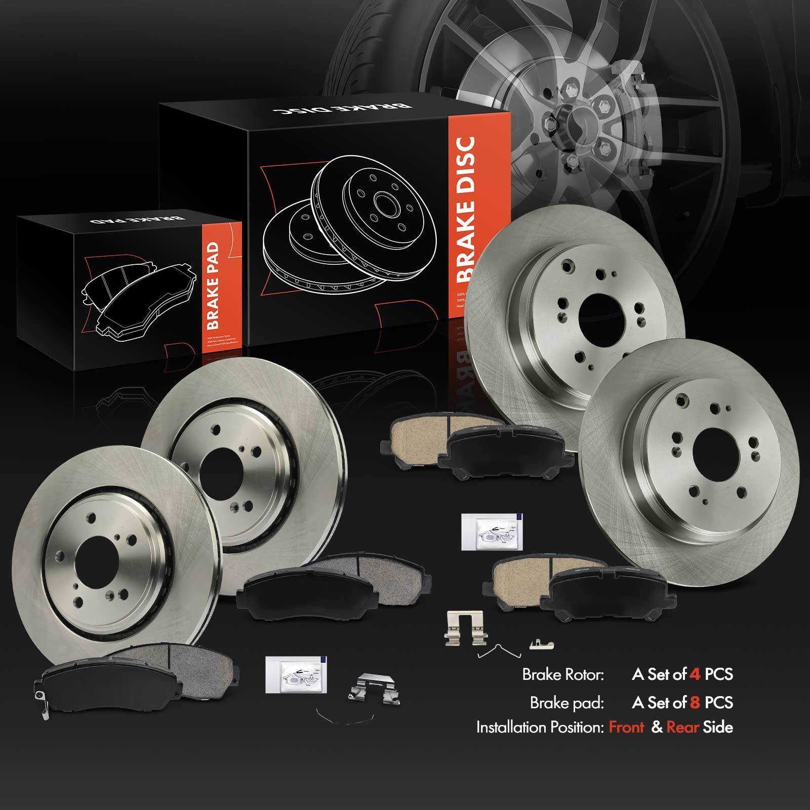 Front Drilled Brake Rotors & Ceramic Pads For Honda Odyssey 2018-2023 - Set