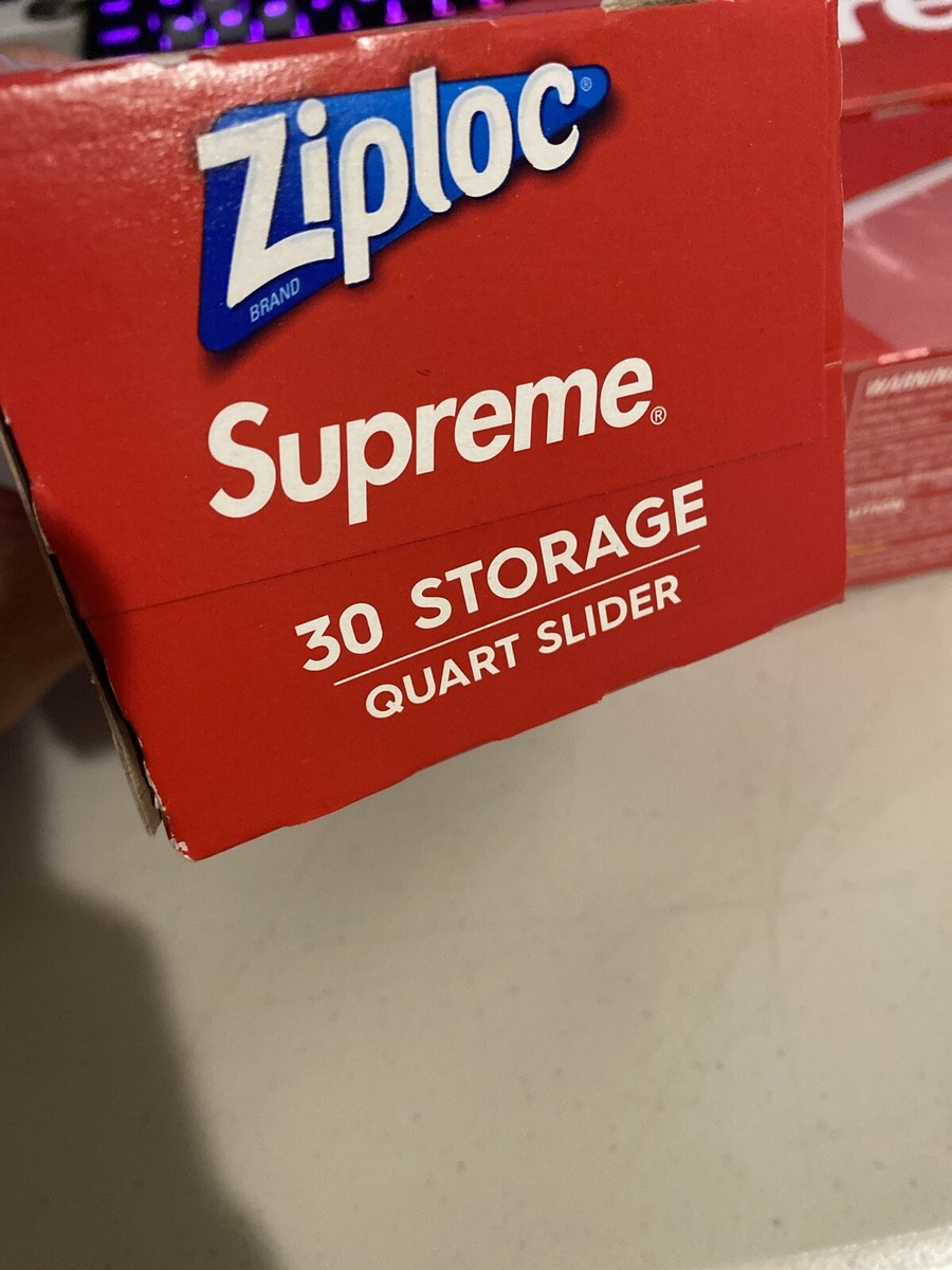 Supreme Ziploc Zip Lock Bags Red Clear Box of 30 Count IN