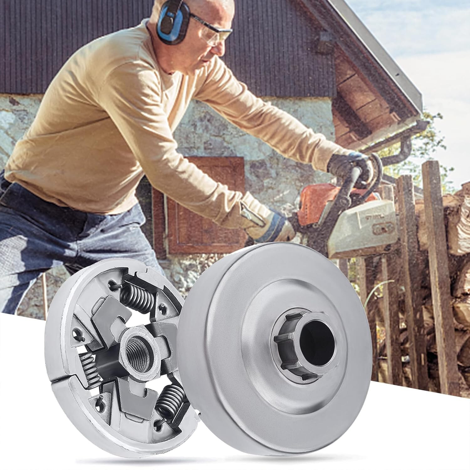 Clutch Drum Sprocket Kit for Stihl MS240 Chainsaw with Needle Bearing Washer