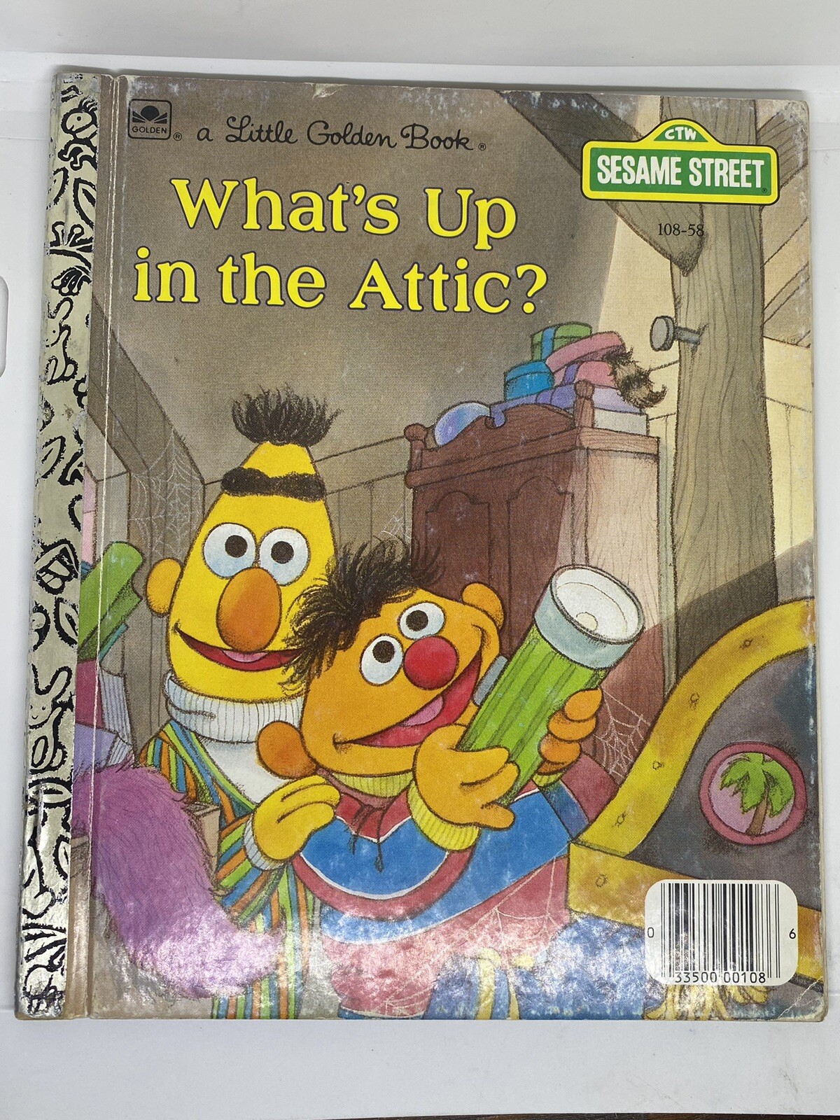 What's Up in the Attic? Little Golden Book 1987 Sesame Street Children's Story H
