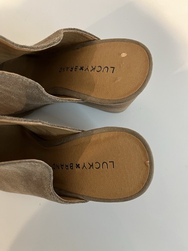 Lucky Brand Women’s Leather Peep Toe Mule Wedges Size 7 - Picture 5 of 7