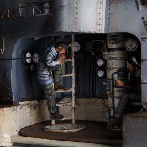 Soldatino giocattolo latta miniatura dipinto U-Boat VII C sezione 1:32 tedesco prevendita arte - Foto 20 di 21