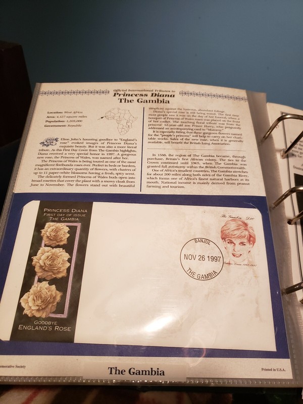Princess Diana First Day Cover Stamps (10) & Royal Down & White Chiffon stamps