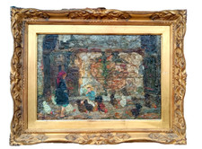 RARO Dipinto olio su tavola Ferruccio Rontini ( 1883-1964 ) 1° periodo 1917