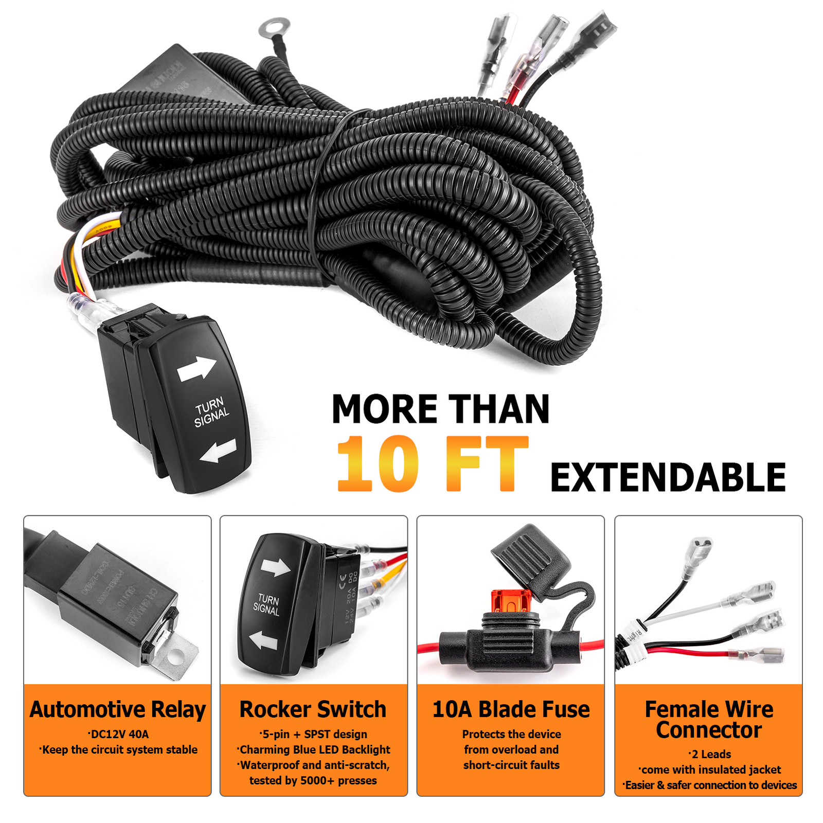 Plug And Play Street Legal Turn Signal Kit Blinker Fang Lights For Polaris RZR E - Foto 6